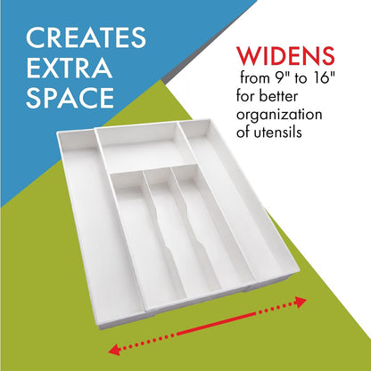 Dial Industries Expandable Kitchen Drawer Spice Jar Organizer Tray | Adjusts to fit narrow or wide cabinets, Keeps seasoning jars upright and visible, Great for pantry or cupboard storage