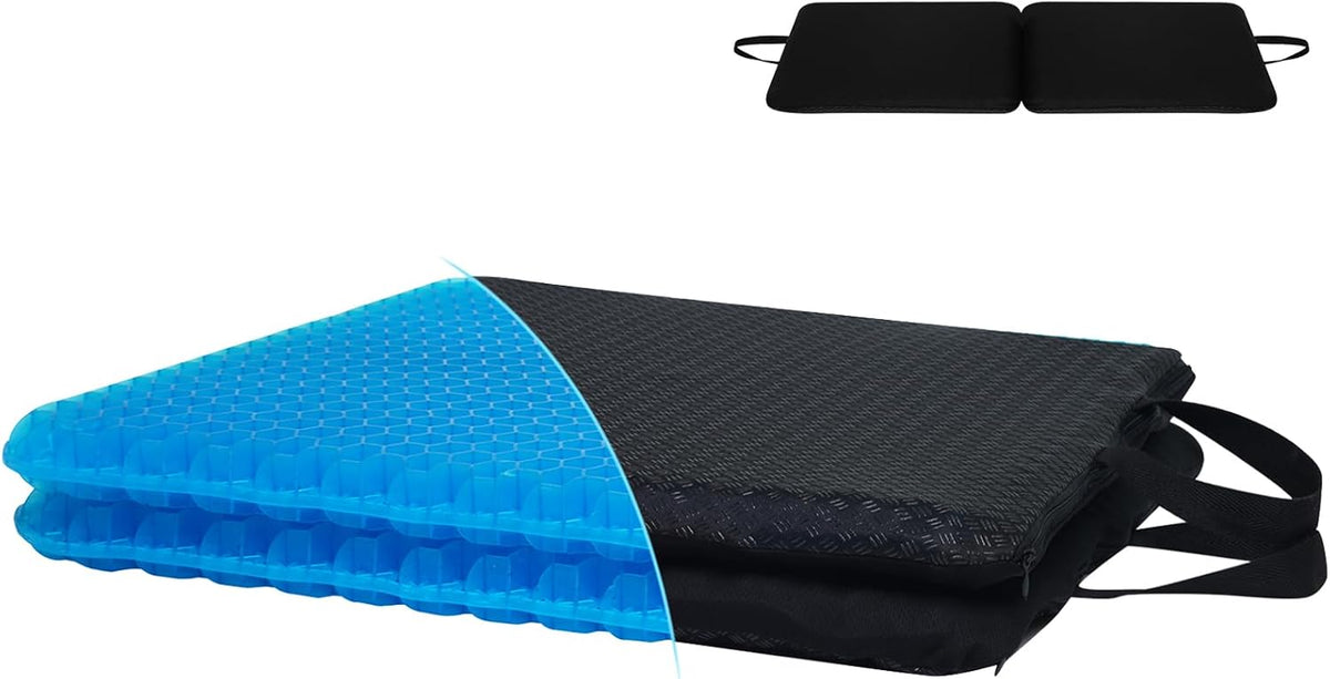 Gel Seat Cushion for Long Sitting - 16.5" x 14.5" x 2.4" (Extra Thick＆Soft)