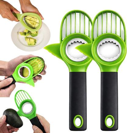 3 in1 Avocado Tool Split, Pit, and Slice, Avocado 3 Piece Set, Includes Avocado Slicer, Cutter and Airtight Storage Container,Kitchen Gadget (1 pcs)