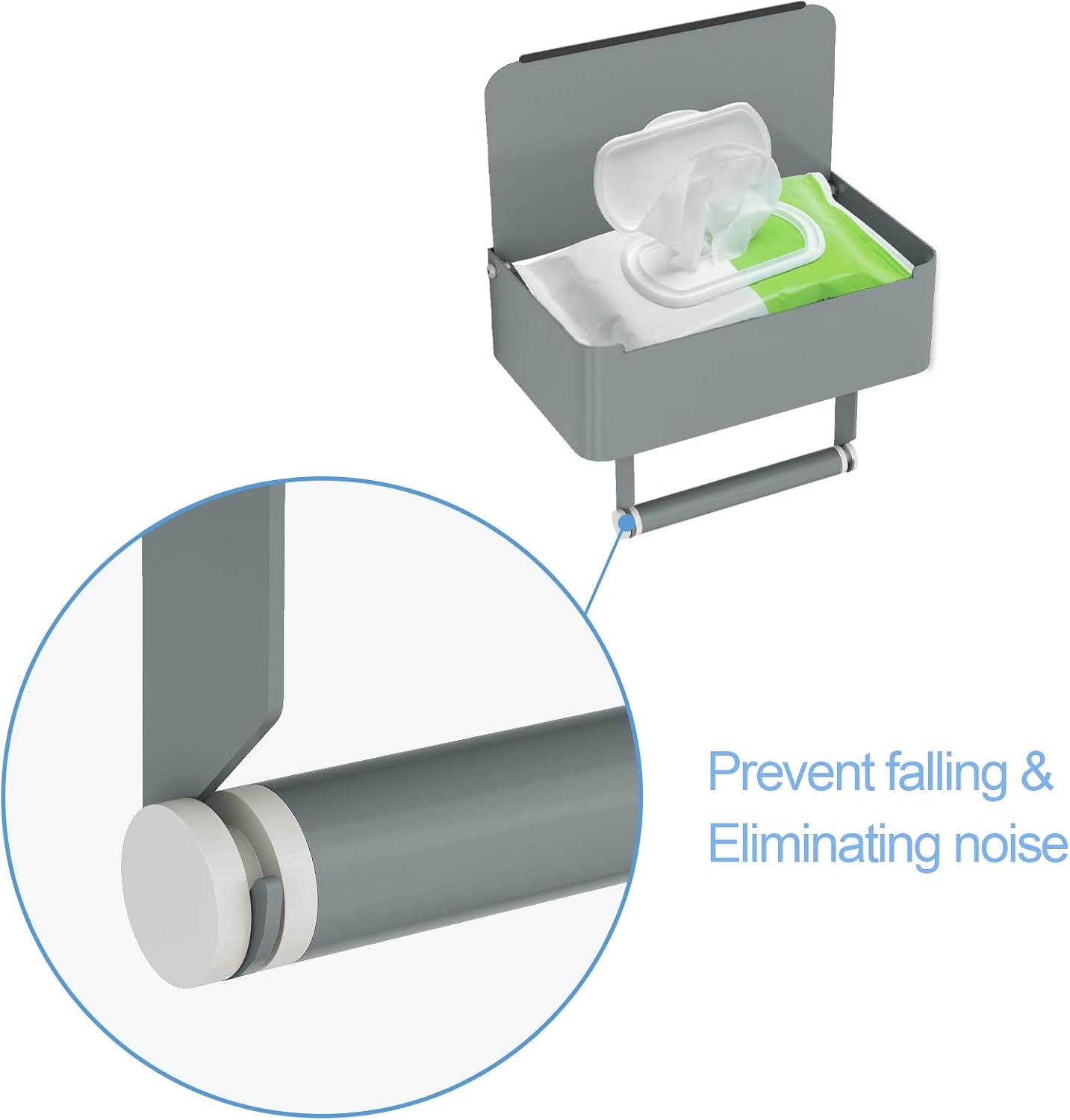 JUYSON Toilet Paper Holder with Shelf, Flushable Wipes Dispenser Fits for Bathroom Wipe Storage, Keep Your Wipes Hidden Out of Sight - SUS304 Stainless Steel Wall Mount Organizer (Matte Black)