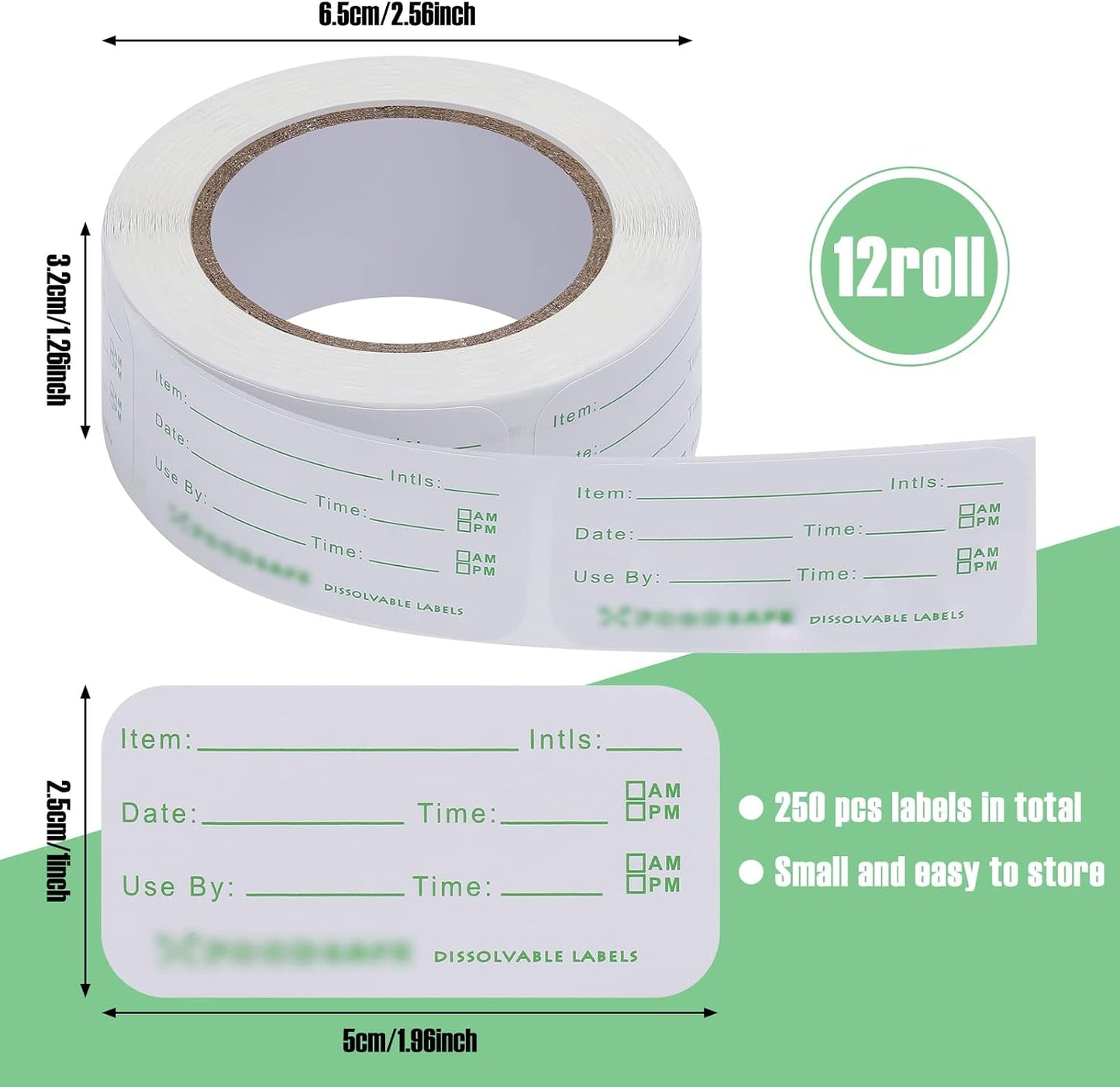 Outus 1500 Pcs Food Labels for Catering Food Date Storage Label 1" x 2" | Removable Freezer Labels for Containers Easy Remove, Food Safety Date Sticker for Kitchen Restaurant Home Supplies