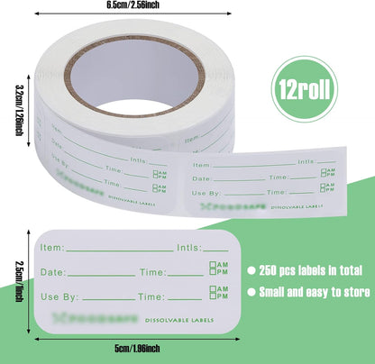 Outus 1500 Pcs Food Labels for Catering Food Date Storage Label 1" x 2" | Removable Freezer Labels for Containers Easy Remove, Food Safety Date Sticker for Kitchen Restaurant Home Supplies