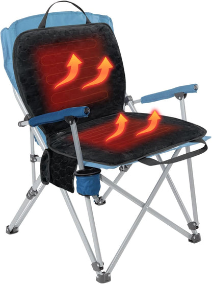 Portable Heated Seat Cushion (No Power Bank) - Premium Heated Camping Chair Pad, Foldable Heated Stadium Seat for Bleachers, USB Powered for Sports & Concerts - Grey