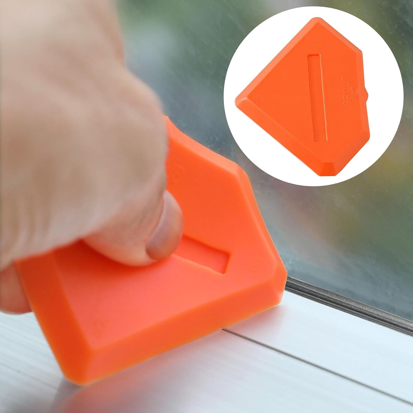 Silicone Caulking Tools Compatible with Sealant Grout Finishing Sealing 3 Pieces Orange Caulk Tool Kit Caulking Finishing Tools
