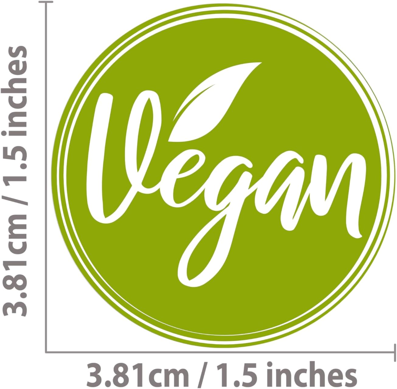 Vegan Stickers Food Rotation Labels 3.81 cm 1.5 Inch Round Circle Dots 500 Adhesive Stickers