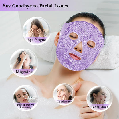 my novel things Face Ice Pack and 2 Packs Silicone Face Mask Cover