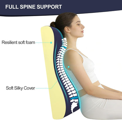 2-in-1 Neck Pillow Lumbar Support Pillow for Recliner Couch& Glider Chair - High Resilient Foam Ergonomic Back Support for High-Back Rocking Chairs, Glider Rocker Replacement Cushions Navy S
