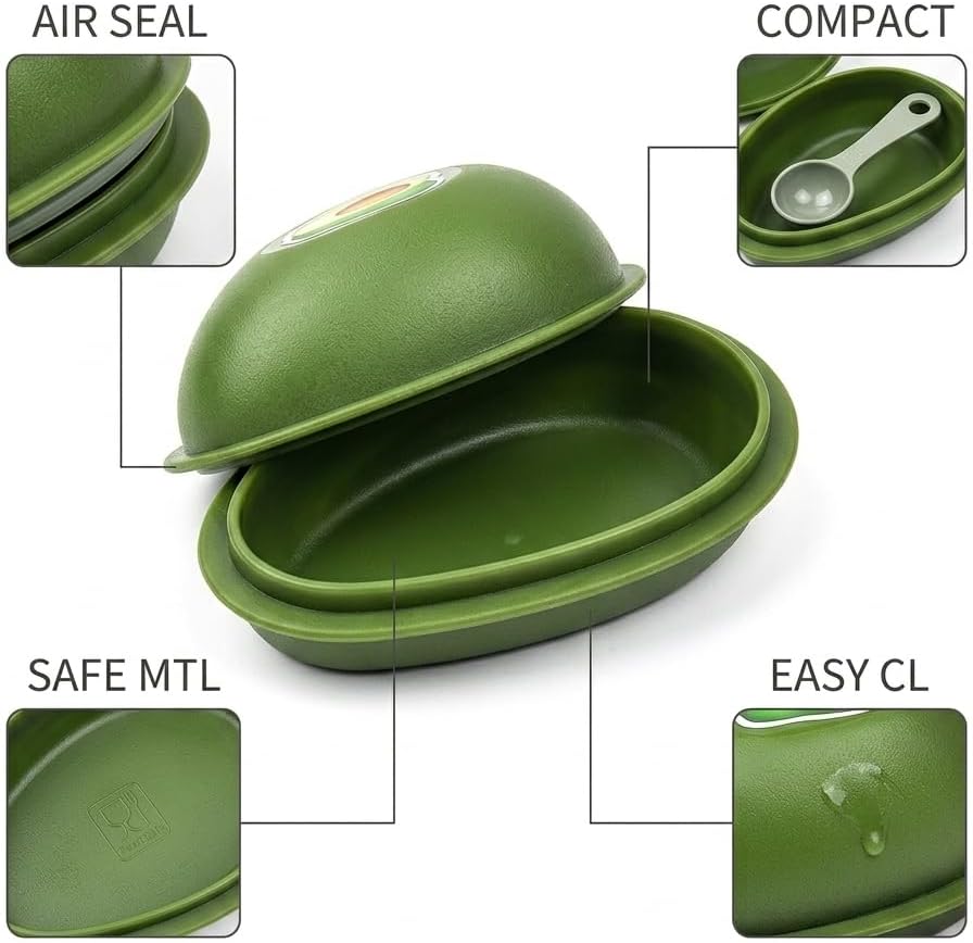 Avocado Saver Container, Avocado Keeper for Fridge, BPA Free PP Material with Transparent Lid, Reusable Hard Shell Avoca