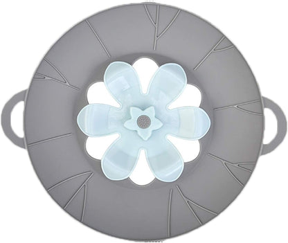 Spill Stopper Lid Cover and Overflow Stopper for Pans and Pots Boil, Silicone Pot Lid Fits Openings above 5.9" in Diameter, 1pc (8.86, Grey)