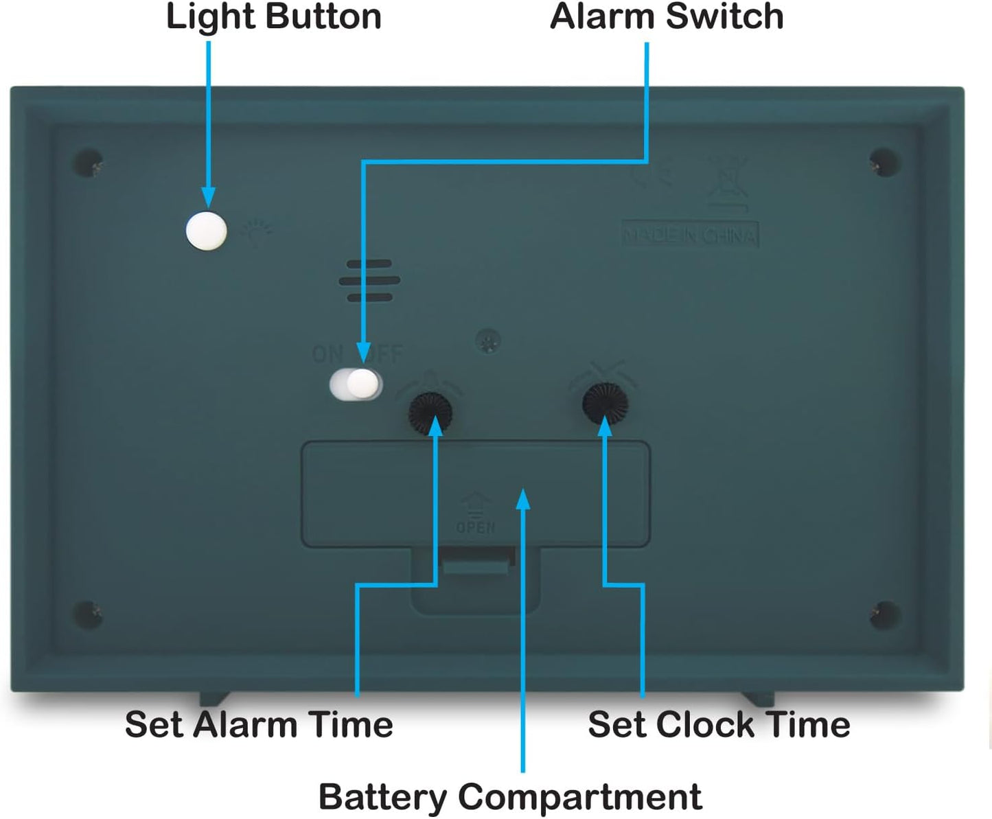 Analog Alarm Clock, 6 inch Silent Non Ticking Small Clock with Night Light, Battery Operated Simply Design for Bedroom, Bedside, Living Room, Room Decor, Desk, Table (Green)