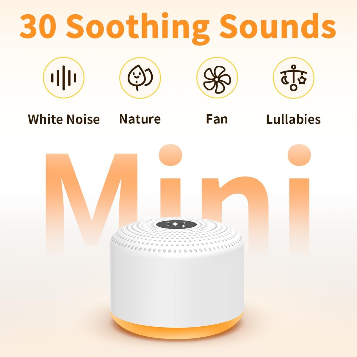 Soothing Sounds White Noise Machine Portable Sleep Machines with 30 Relaxing Sounds 12 Color Options 5 Adjustable Brightness 32 Volume Levels 4 Timer for Baby and Adult Perfect for Home Travel Office