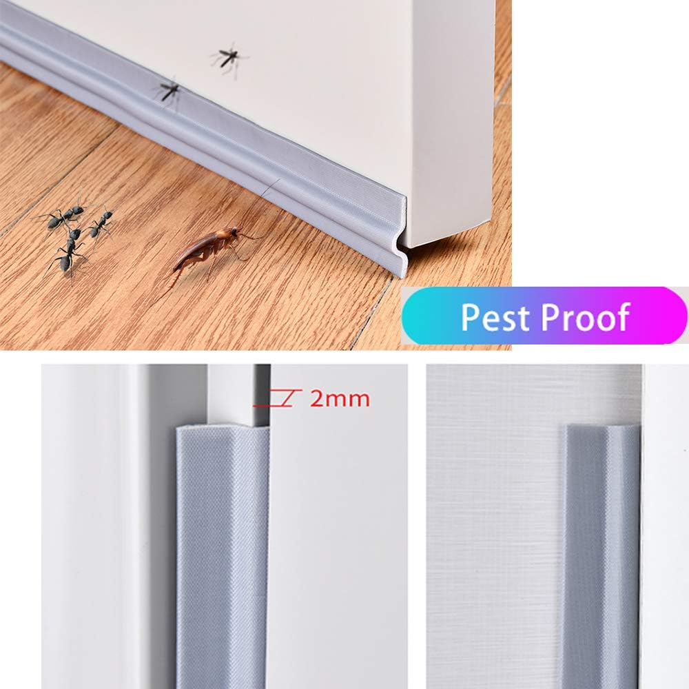 118 Inch Window Draft Stopper Foam Seal Strip Self Adhesive, Window Insulation Tape and Door Side Weather Stripping Soundproof, Door Bottom Sweep Noise Gap Blocker (White, T Shape)