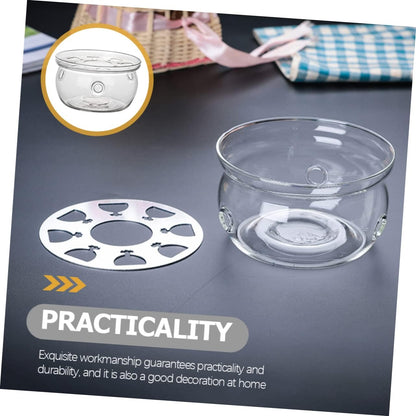 Glass Teapot Warmer with Heating Base Practical Desktop Tea Warmer for Home Use Convenient for Warming Tea and Food Compact Design for