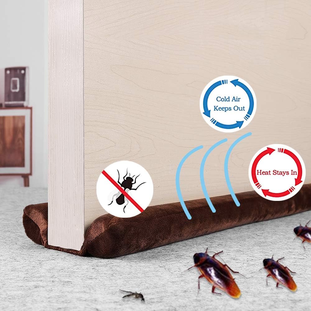 36 Inch Under Door Stopper, Door Noise Blocker | Double Sided Door Stopper, Machine-Washable