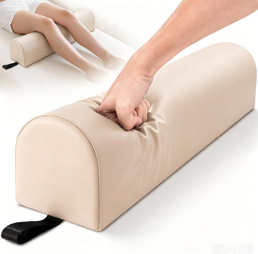 Knee Wedge Pillow for Legs, Under Knee Elevated Pillow for Sleeping on Back | 20 x 12 x 7 inch Triangle Pillow for Legs with Strap Handle, Under Ankles Pain Relief Leg Pillow Bolster for Massage Table