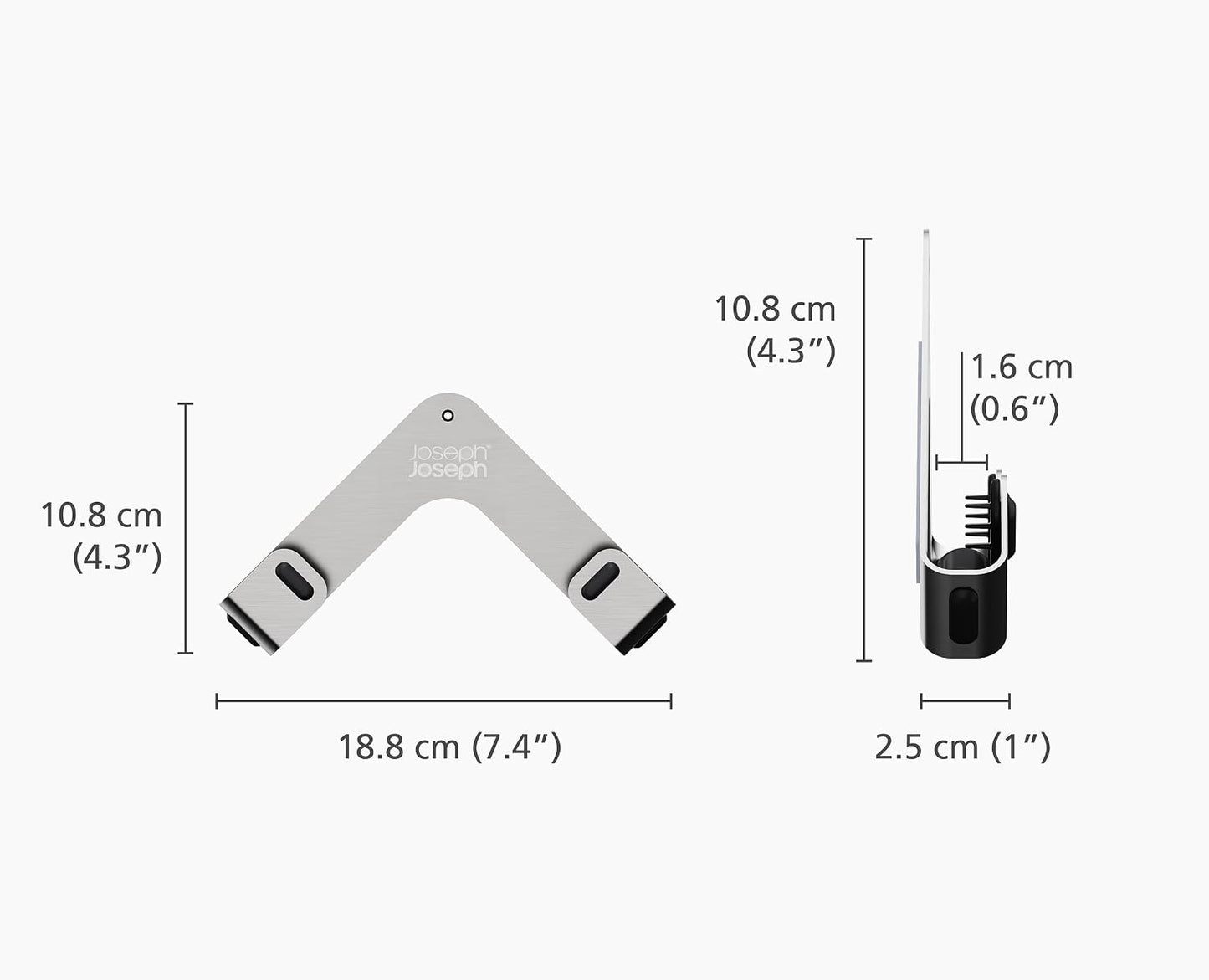 Joseph Joseph Space Set of 2 Pot and Pan Lid Holders Self Adhesive Wall Mount Storage Organizer, Suitable for Lids up to 11 in, 3M VHB Tape and Screws Included, Stainless Steel