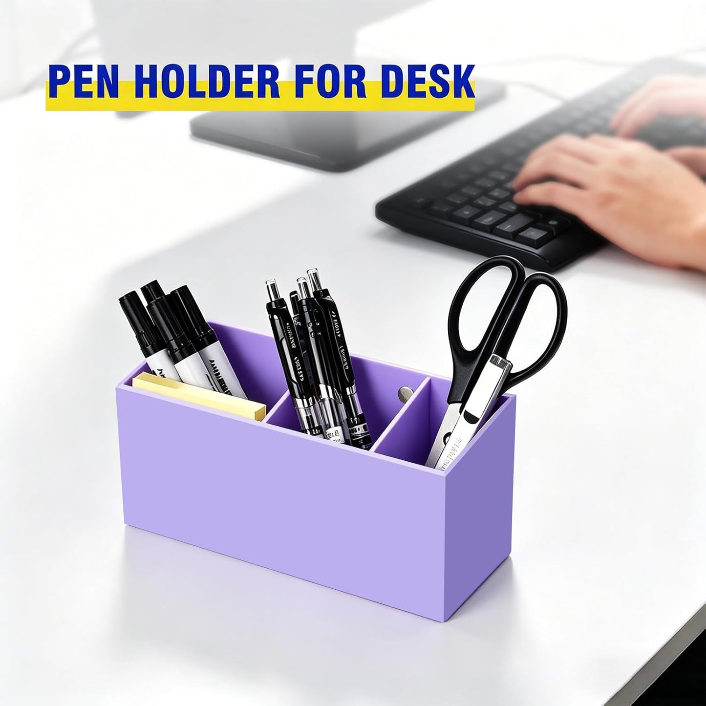 Magnetic Marker Holder for Whiteboard, Fridge, Teacher Must Have | Acrylic Magnet Dry Erase Pen Holder for Refrigeator, Anti-slip Pencil Holder for Classroom, Locker Organizer Accessories