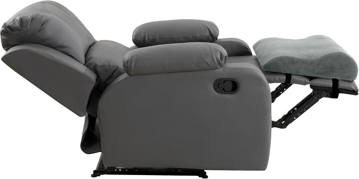 HOMBYS Extra Large Recliner Leg Pillow, Memory Foam Foot Rest Cushion Wave Shape Recliner Footrest Extender, Multi Purpose Back & Lumbar Support Pillow for Recliner, Bed, Sofa Couch,Grey