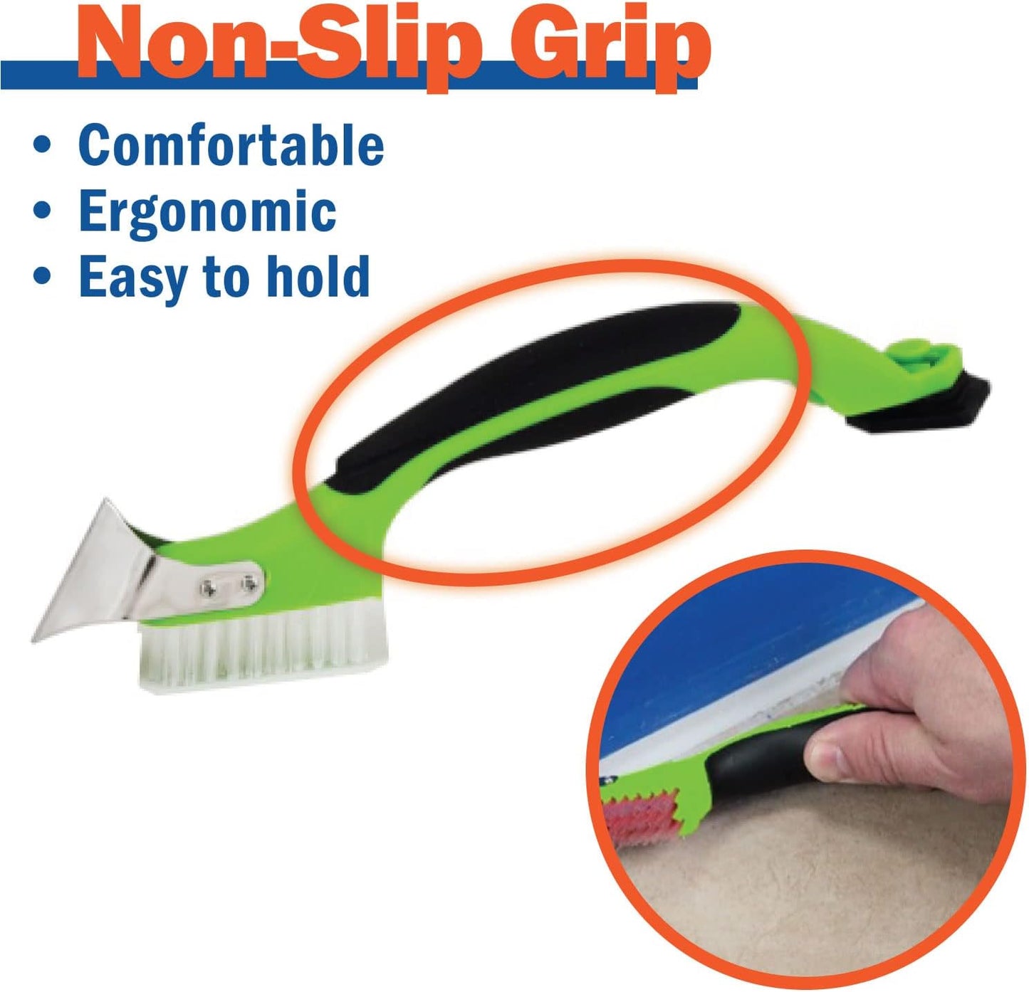 Warner Manufacturing 3-in-1 Caulk Tool for Easy Removal and Application, Scraper, Brush and Applicator,Green