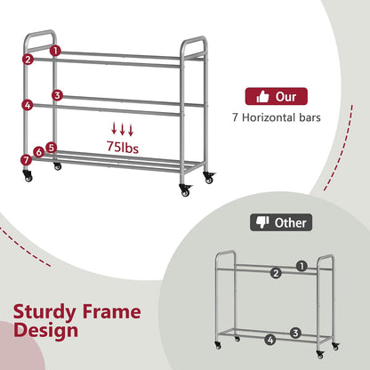 2 Bag Laundry Sorter Cart, Black & Grey | 50lbs Large Capacity, Removable Laundry Bags, Heavy Duty Lockable Rolling Wheels, Laundry Hamper Basket for Clothes Storage