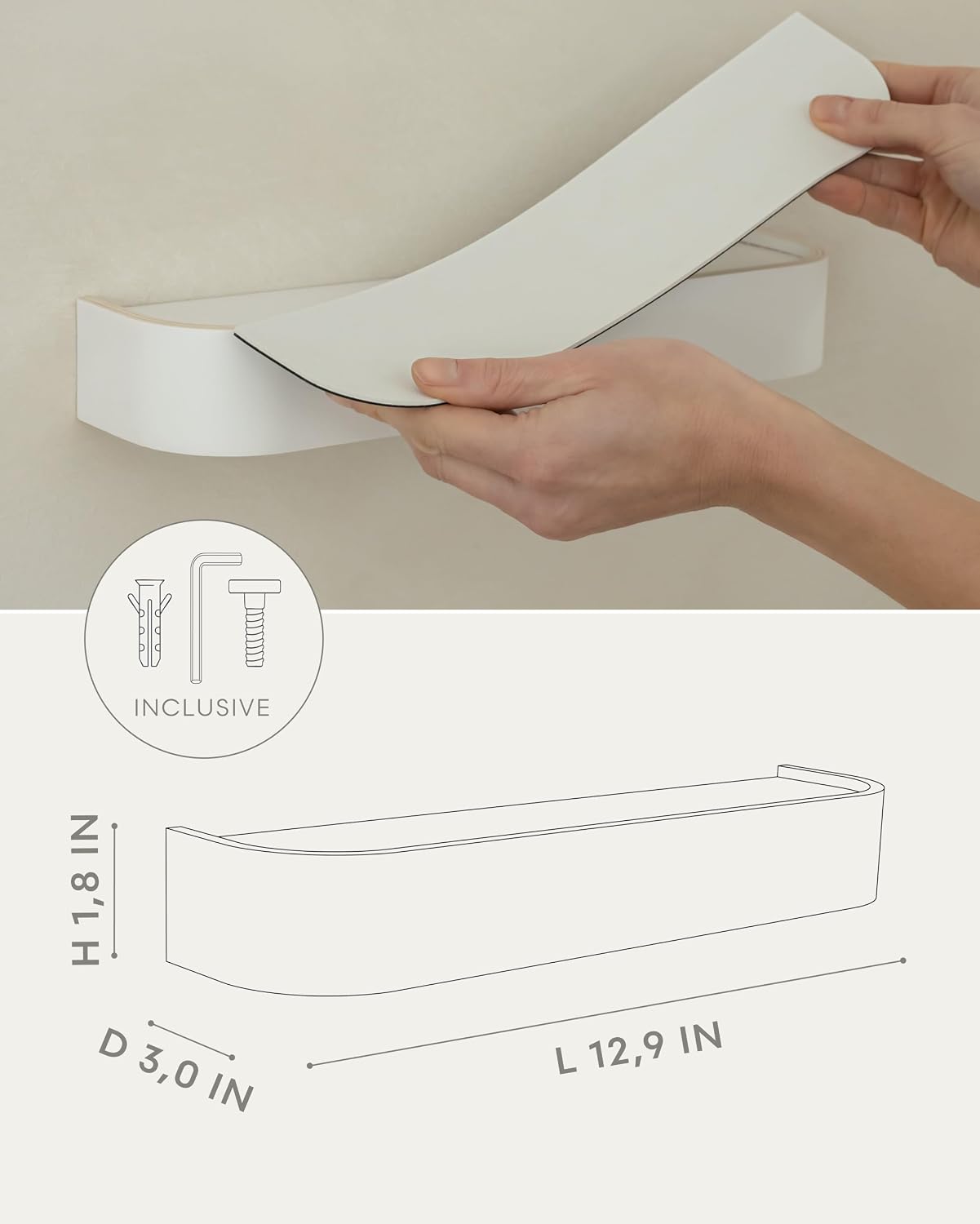 Kazai. Key Holder 'Toke' | Minimalist Key Hook Design from Berlin | Modern Key Holder Wall Mount with Wooden Shelf | Key Rack for Wall as Entryway Organizer | Walnut