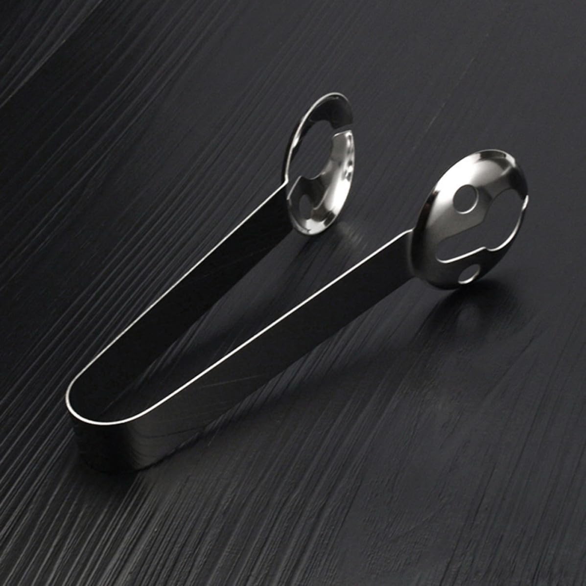 BESTOYARD 2 Pcs Stainless Steel Tea Bag Holder Spoon with Ergonomic Handle, Heat Resistant Fruit Tea Squeezer and Ice Cube Tongs for Home Kitchen and Bar, Machine Washable round Design