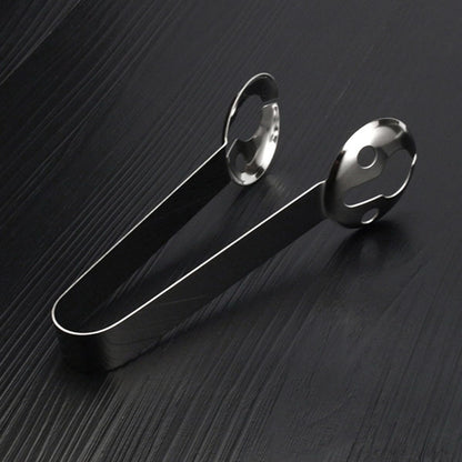 BESTOYARD 2 Pcs Stainless Steel Tea Bag Holder Spoon with Ergonomic Handle, Heat Resistant Fruit Tea Squeezer and Ice Cube Tongs for Home Kitchen and Bar, Machine Washable round Design