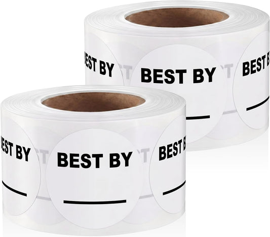 1000 Pcs Expiration Date Stickers - 1.5 Inch Small Food Labels for Marking Organizing Inventory, Food Container or Storage