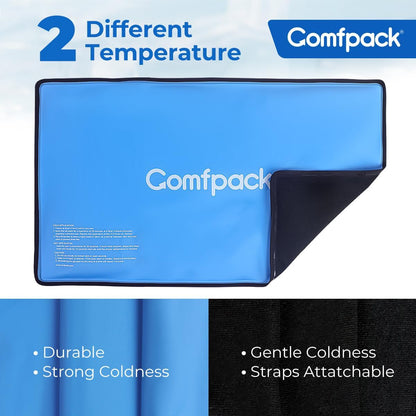 XL Ice Pack for Injuries Reusable, 21.7 x 13 Flexible Hot Cold Pack with 3 Straps for Maximum Back and Full Body, Adjustable Cold Pack Wrap for Swelling, Bruises, Muscle Pain, Inflammation