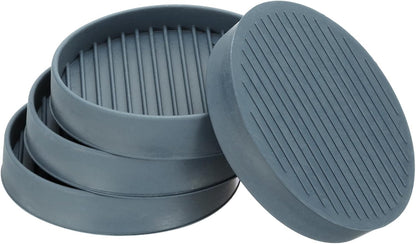 PATIKIL 4 Inch Rubber Furniture Pads, 4 Pack Non-Slip Furniture Coasters Round Anti Skid Caster Cups Furniture Feet Cup Floor Protectors for Bed Couch Stoppers, Brown