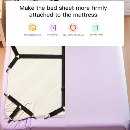 EasYoung 12PCS Bed Sheet Straps, Secure & Adjustable Fitted Sheet Holders for Full, Queen, King & More, Heavy Duty Nylon & Metal Clips