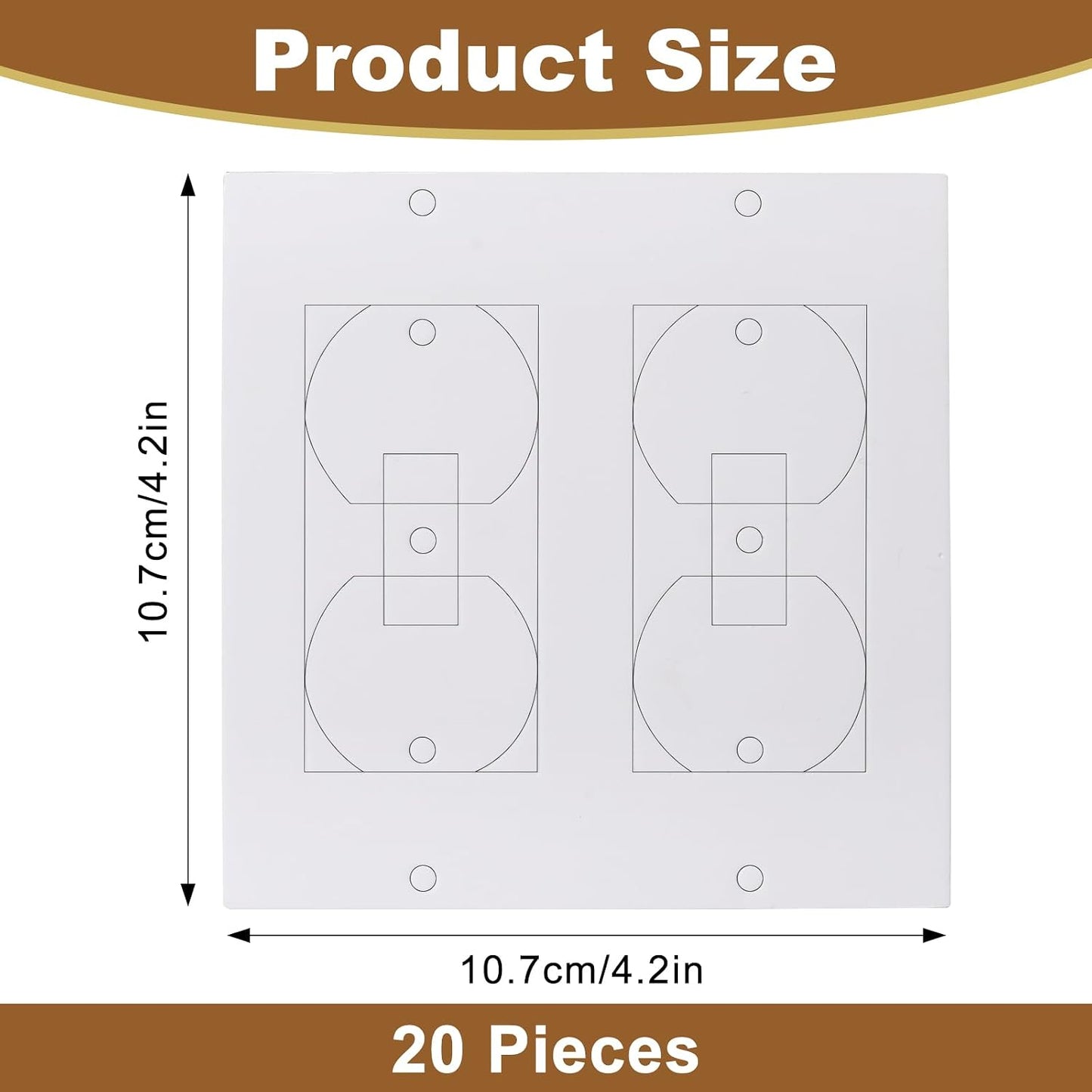 Outlet Insulators Draft Sealers - 4 Sizes EVA Foam Socket Insulation Gaskets | Universal Electric Switch Wall Plate Covers for Energy Saving, Draft Blocking (White, Single 20 Pack)