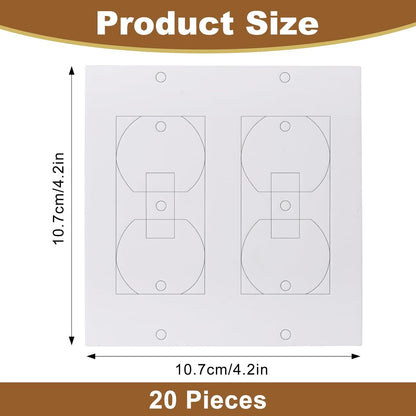 Outlet Insulators Draft Sealers - 4 Sizes EVA Foam Socket Insulation Gaskets | Universal Electric Switch Wall Plate Covers for Energy Saving, Draft Blocking (White, Single 20 Pack)
