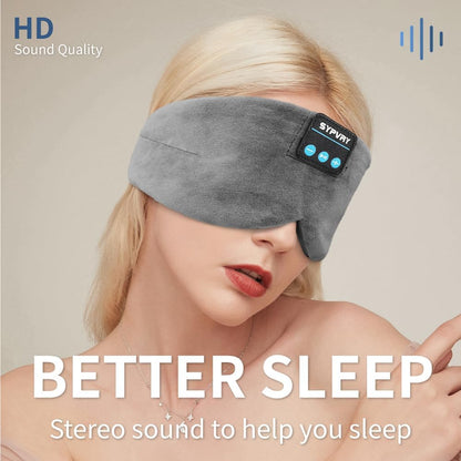 Sleep Mask Bluetooth 5.4 Headphones Soft Wireless Headband Eye Mask Blackout with Microphone (Emerald)
