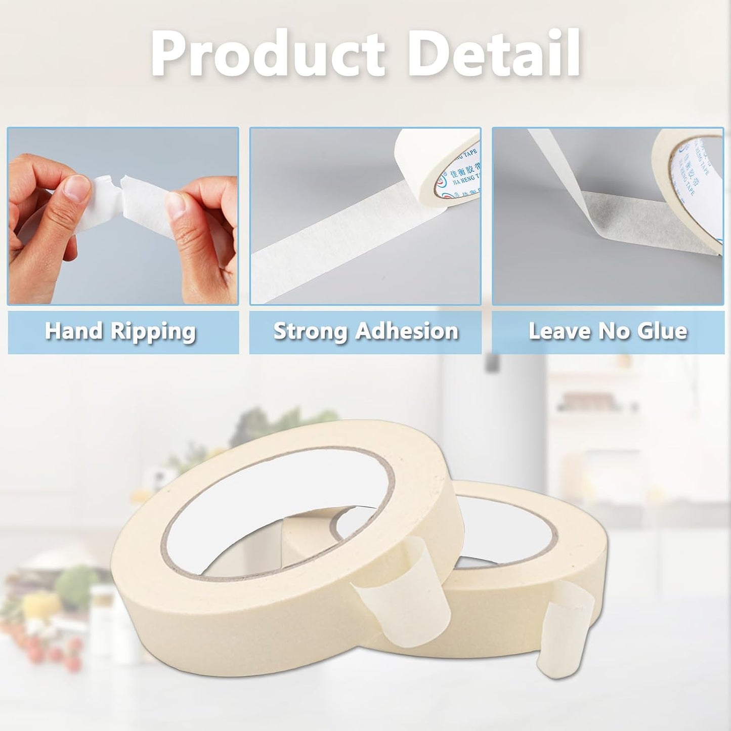 Freezer Tape to Write On, 110 Yards Removable Freezer Tape for Freezer Paper Ideal for Food Containers Refrigerator Food Labels Container Labels Includes 2 Rolls Each 0.71 inch×55 Yards