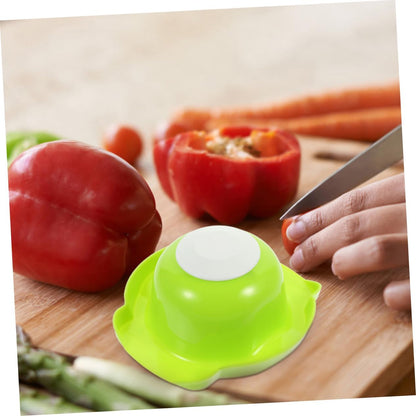 Vegetable Slicer Hand Protector Safe Food Holder for Cutting Fruits Vegetables Lightweight Grater with Pressing Handle Finger Guard for Safe Meal Prep Green