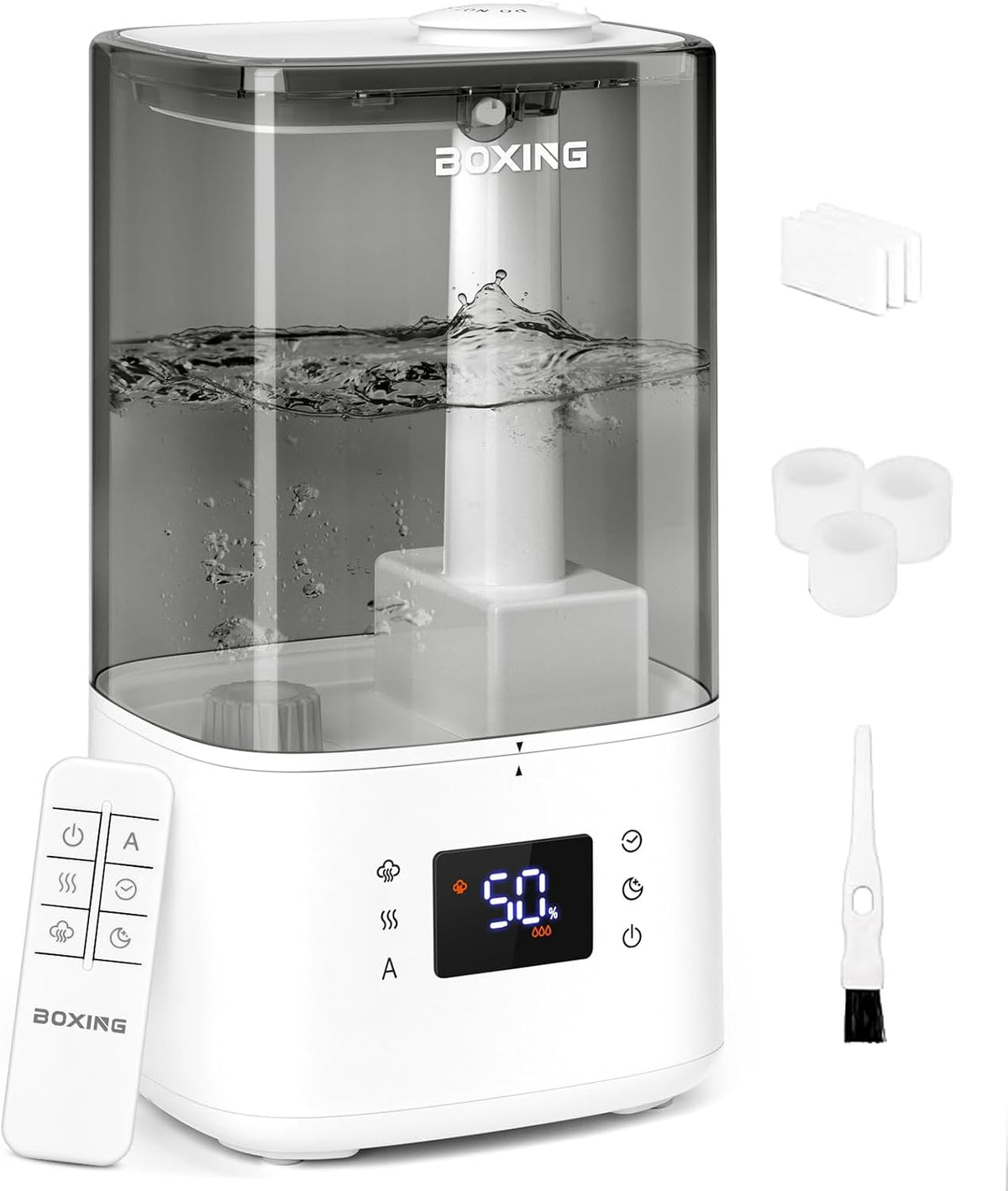 BOXING 4.5L Warm&Cool Mist Humidifier, Humidistat, Auto Mode, Remote,Timer