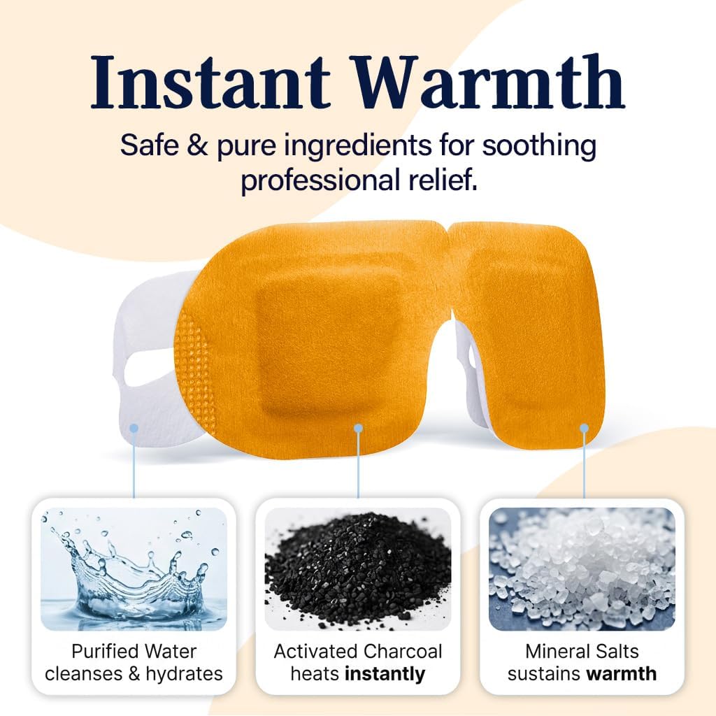 30 Pack Self-Heating Steam Eye Masks for Dry Eyes: Moist Heat Warm Compress