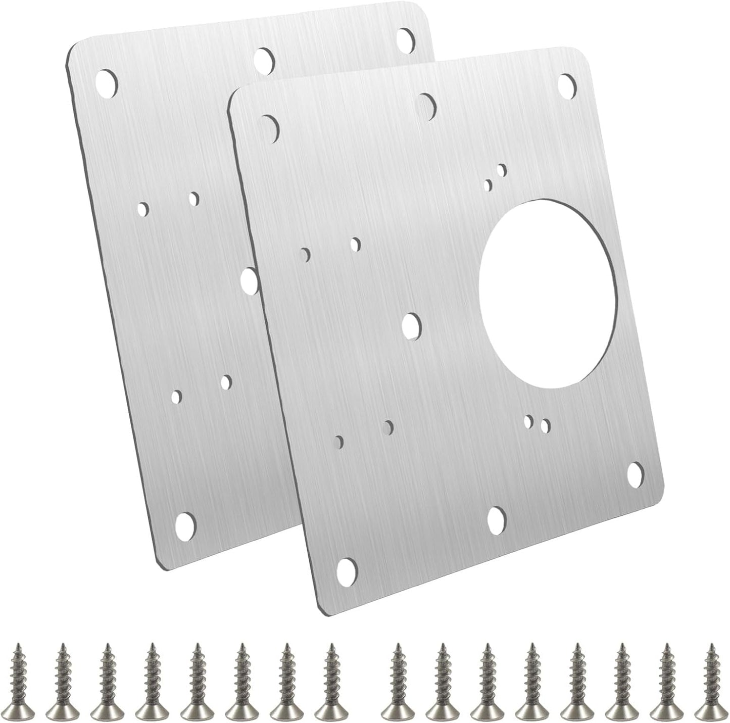6 PCS Cabinet Hinge Repair Plate Kit | Hinge Fixing Plates with Screws, Stainless Steel, For Loose Hinges, Cupboards & Furniture