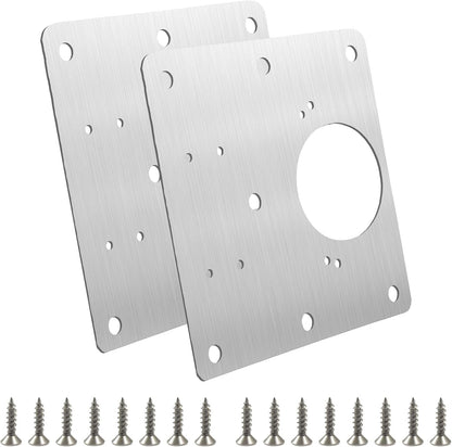 6 PCS Cabinet Hinge Repair Plate Kit | Hinge Fixing Plates with Screws, Stainless Steel, For Loose Hinges, Cupboards & Furniture