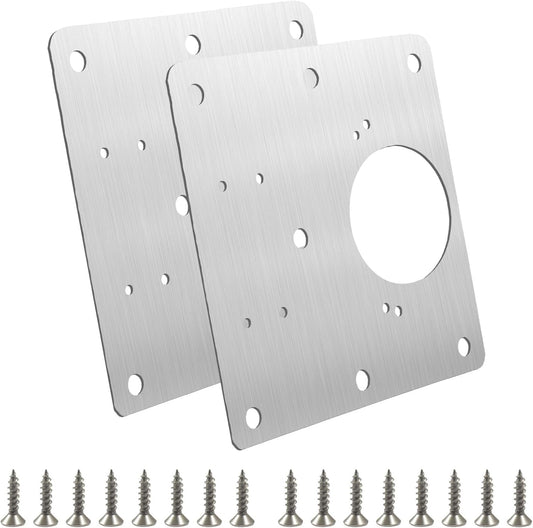 6 PCS Cabinet Hinge Repair Plate Kit | Hinge Fixing Plates with Screws, Stainless Steel, For Loose Hinges, Cupboards & Furniture