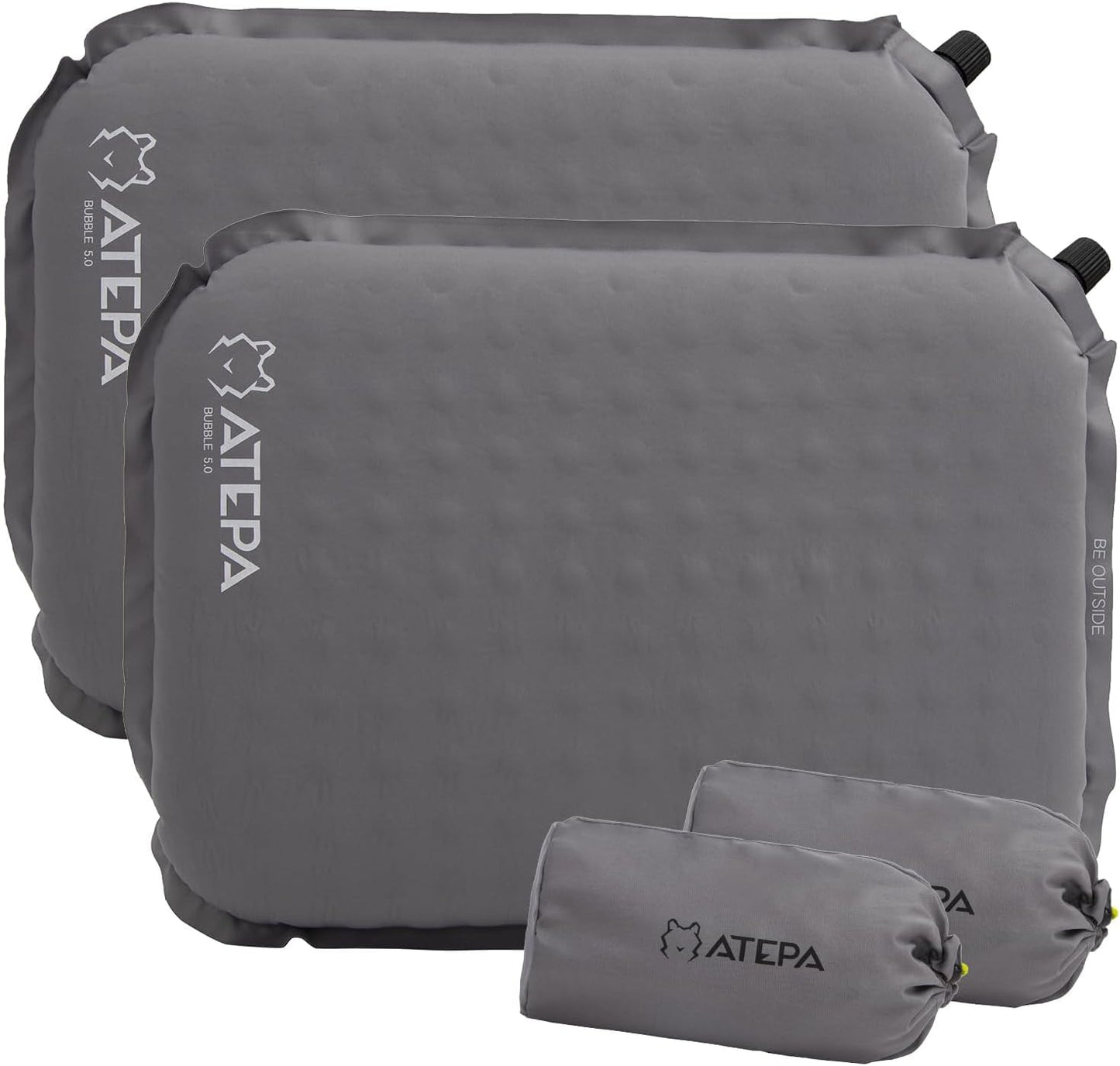 ATEPA Inflatable Seat Cushion | 2" & 2.5" foam core seat pad, Self inflating, Compact, Stadium, Airplane, Travel, Camping, Hiking, Sports events