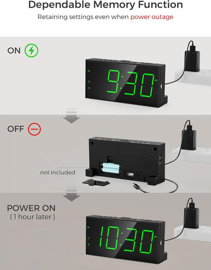 Vibrating Alarm Clock for Heavy Sleepers with Bed Shaker, 116dB Dual Alarms