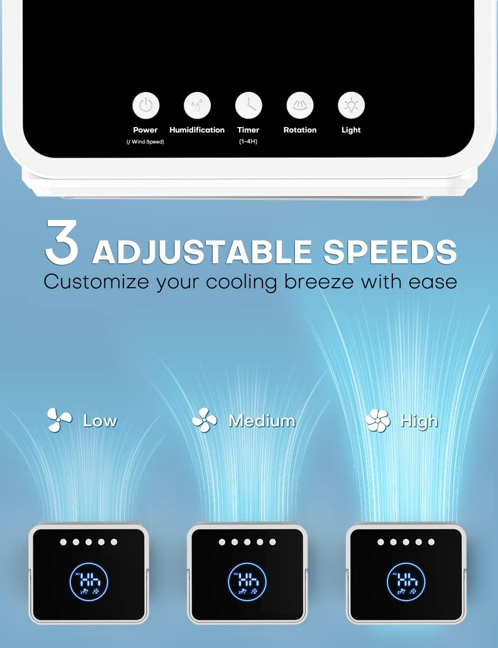 Windowless Air Conditioner w/4 Mode,3 Speed, Waterless Alert,2.4-Gal Tank for 24H Cooling, 12H Timer Swamp Cooler Air Conditioner, 20FT Remote,70° Auto Swing Evaporative Air Cooler for Bedroom