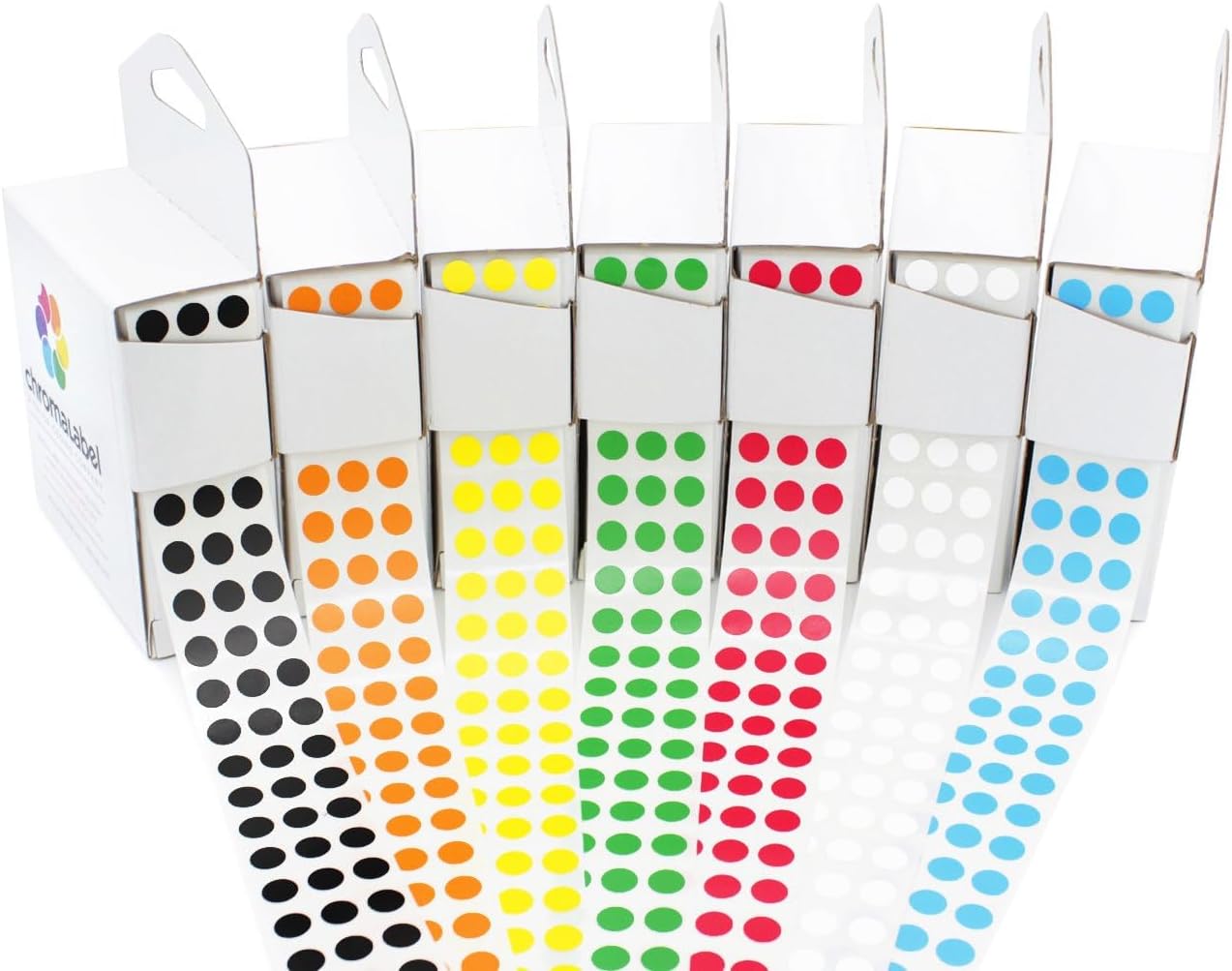Dark Blue, Red & Yellow Dots, 1/4 Inch, 1000/Box Each Color | Writable Semi-Gloss Circle Labels in Dark Blue, Red and Yellow for Offices, Retail and Classrooms. Made in USA - Colors A