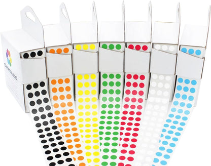 Dark Blue, Red & Yellow Dots, 1/4 Inch, 1000/Box Each Color | Writable Semi-Gloss Circle Labels in Dark Blue, Red and Yellow for Offices, Retail and Classrooms. Made in USA - Colors A