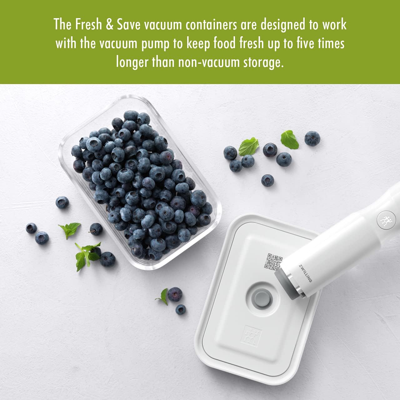 For food to stay fresh up to 5X longer, pump required (not included).