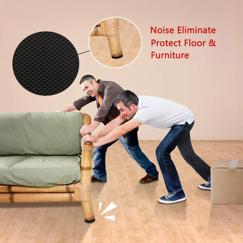 Non Slip Furniture Pads -56 pcs（1+2）” Furniture Grippers, Non Skid Furniture Legs,Self Adhesive Rubber Furniture Feet, Anti Slide Furniture Hardwood Floor Protector for Keep Couch Stoppers