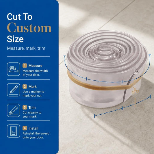 Prime-Line M 6211 Shower Door Bottom Sweep, 36 In. x 1 In. Strip, Vinyl Construction, Clear, 5/32 In. Tee Insert Shape (Single Pack) | Clear, Single Pack