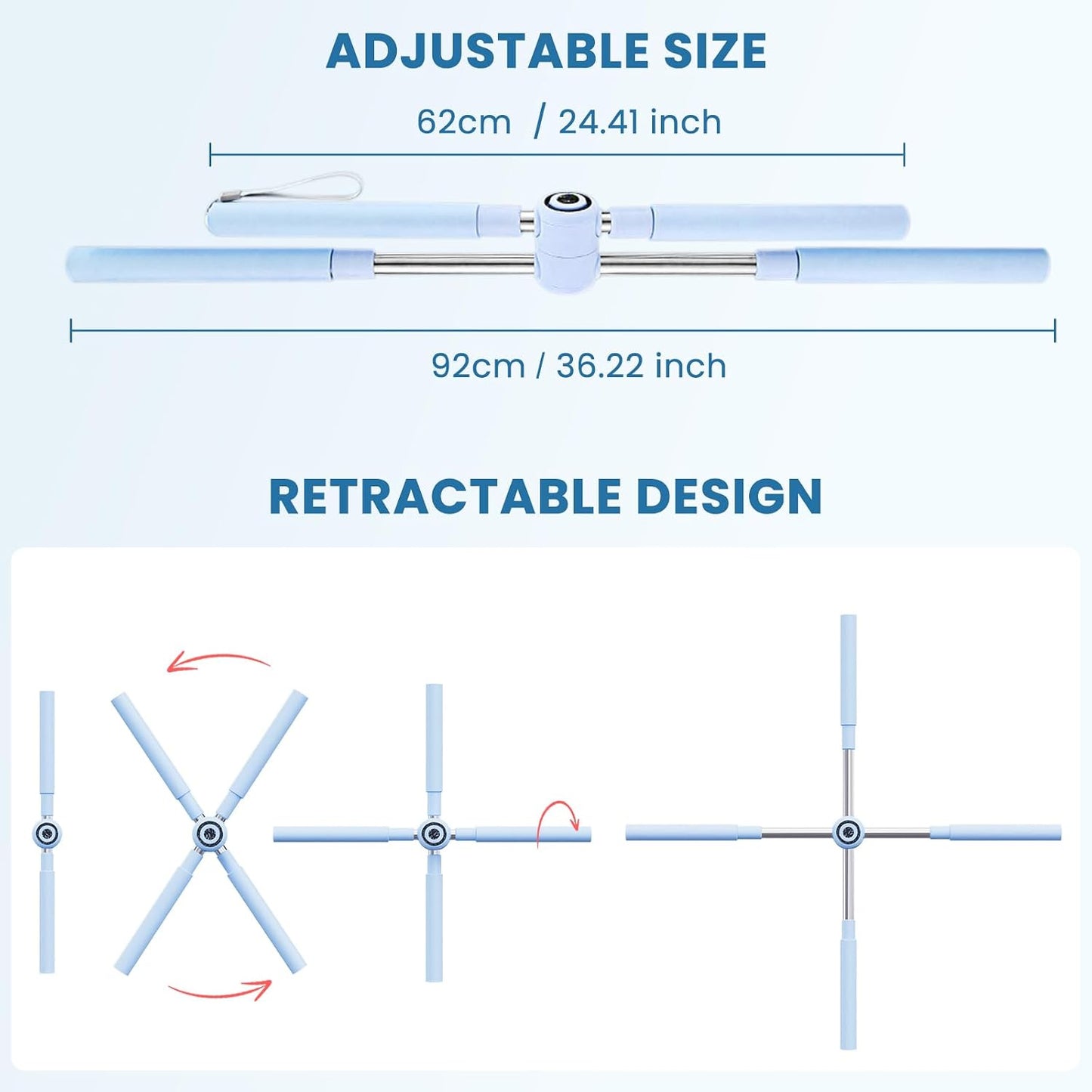 Yoga Stick, Posture Correction Stick for Women and Men, Relieve Back Pain, Upper and Lower Back Stretchers and Straighteners, 24.4-36.2 Inch Stretching Stick Neck Hump Corrector Stretching rod